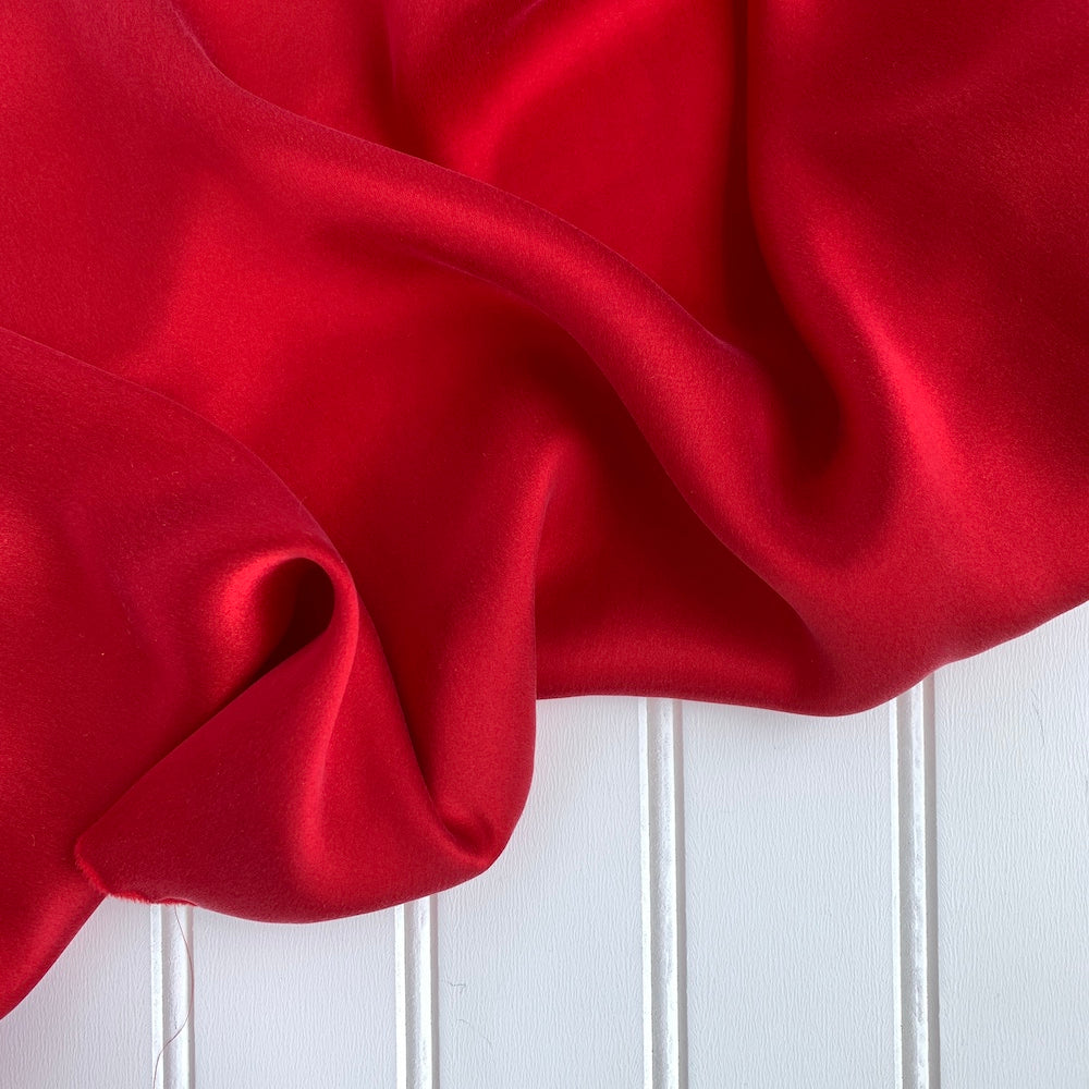 Red Silk Charmeuse, Fabric By the Yard